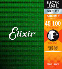 סט מיתרים לבס ELIXIR NANOWEB 0.45-100