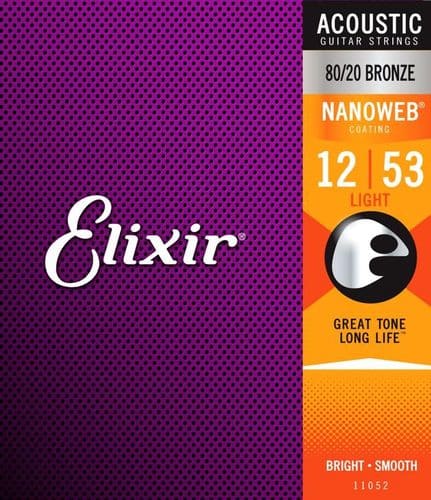 סט מיתרים לאקוסטית ELIXIR NANOWEB 0.12