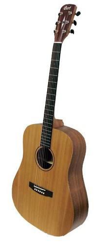 גיטרה אקוסטית מוגברת + תיק CORT Cedar-Grand BW