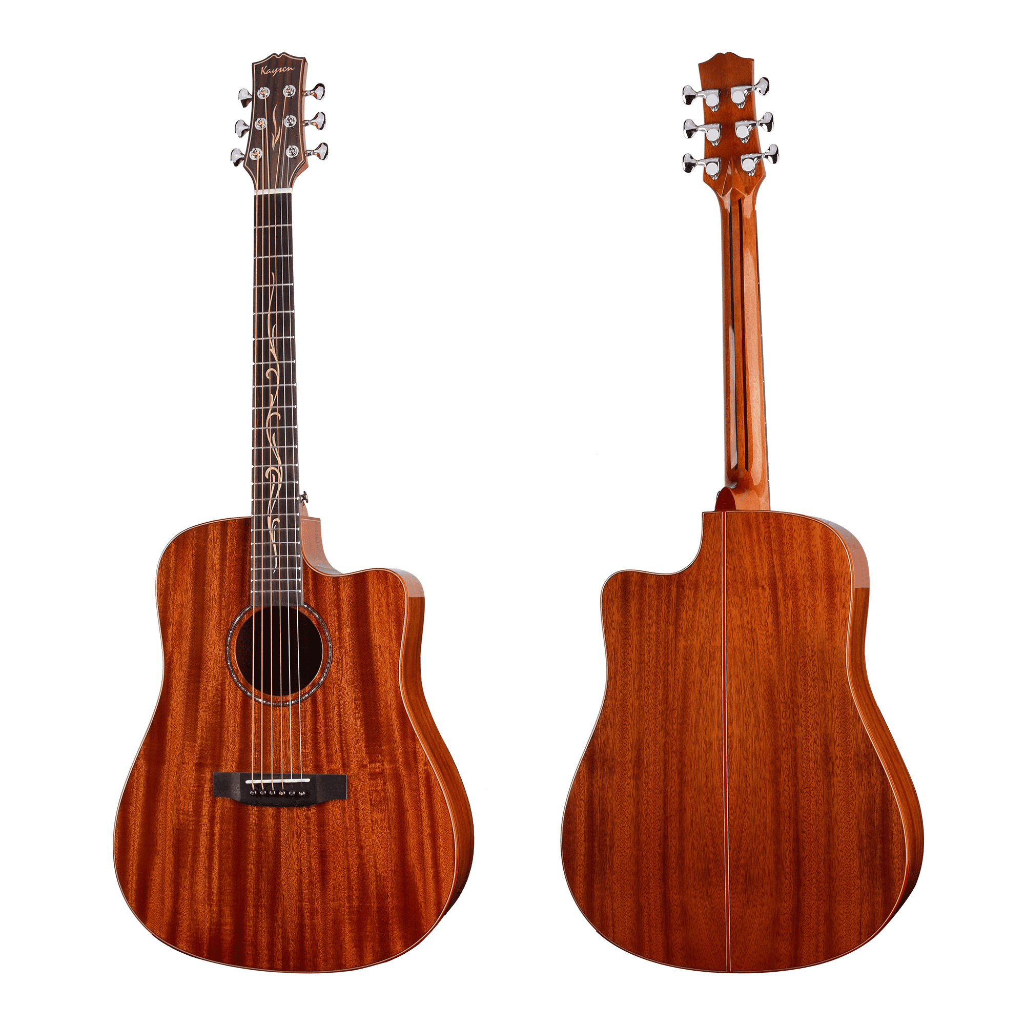 גיטרה אקוסטית מעץ מלא מהגוני Acoustic guitar Solid Wood Mahogany -k812ss