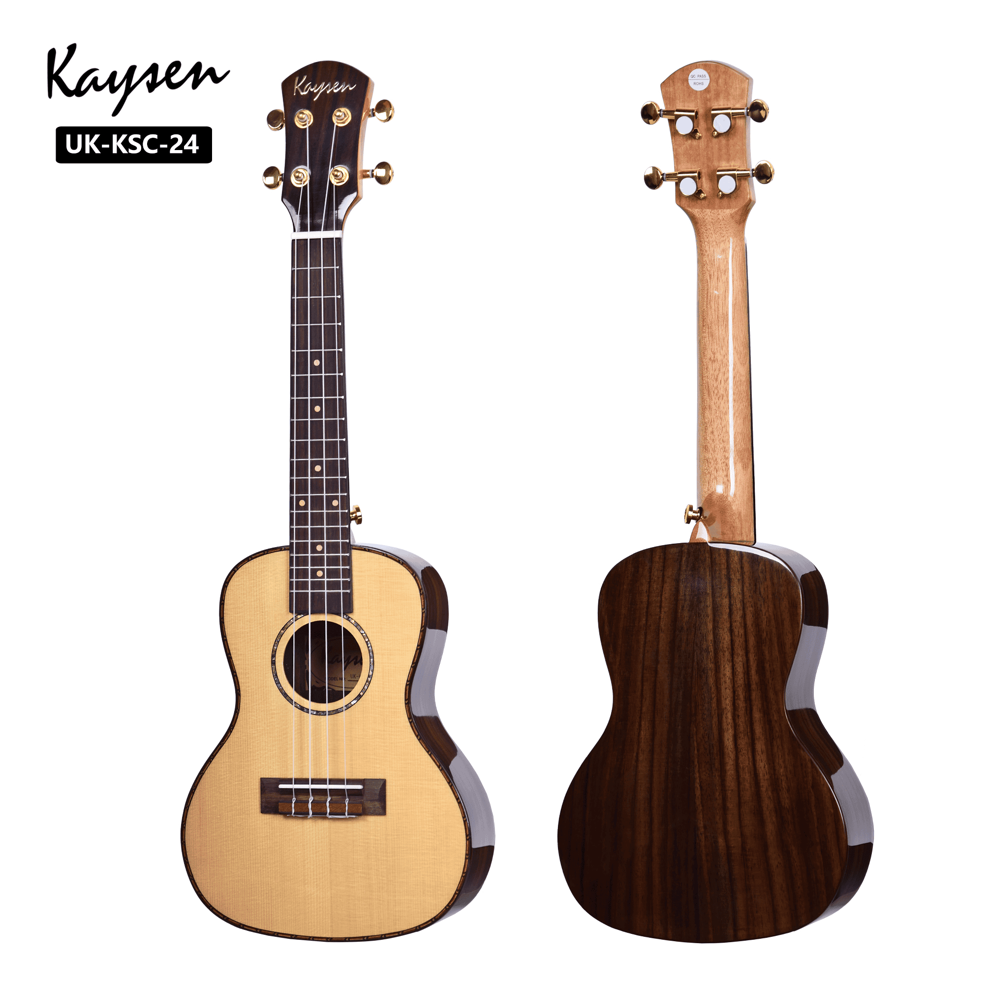 יוקולילי קונצרט עץ מלא solid wood Ukulele concert Solid top Spruce KSC-26