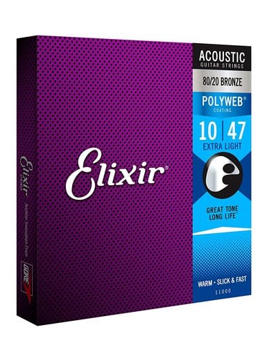 סט מיתרים לאקוסטית ELIXIR POLYWEB 0.10