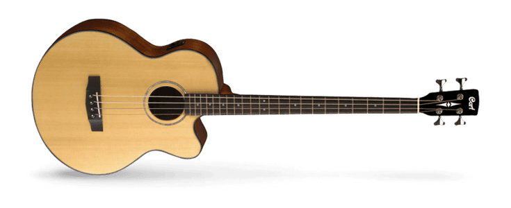גיטרה בס אקוסטית מוגברת כולל תיק Acoustic Electric Bass CORT AB850F NAT