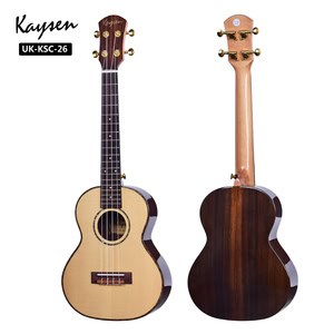 יוקולילי טנור מוגברת עץ מלא Electric Acoustic solid wood Ukulele tenor Solid top Spruce KSC-26