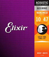 סט מיתרים לאקוסטית 11002 ELIXIR NANOWEB 0.10