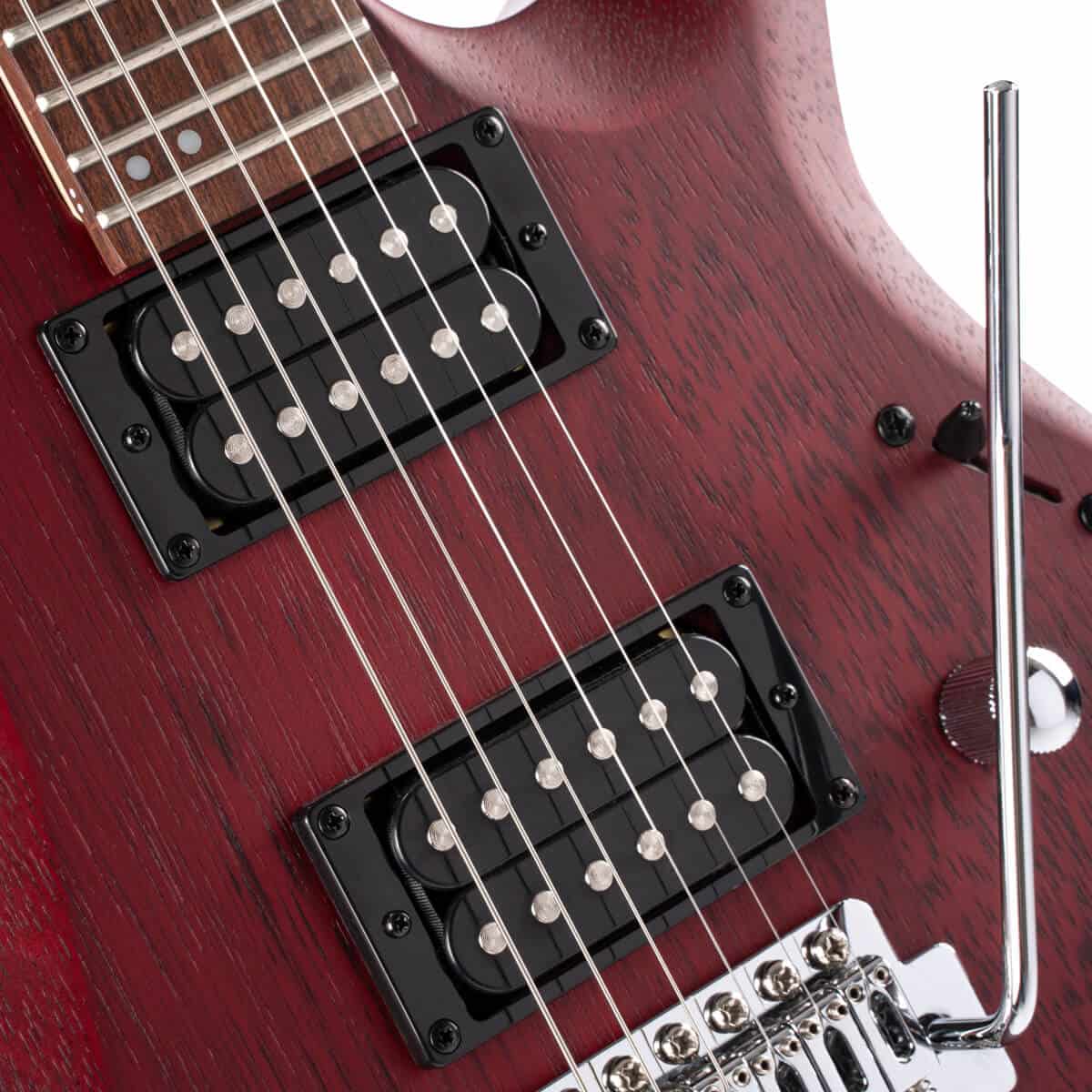 גיטרה חשמלית CORT X100 Open Pore Black Cherry Burst H,H – תמונה 6