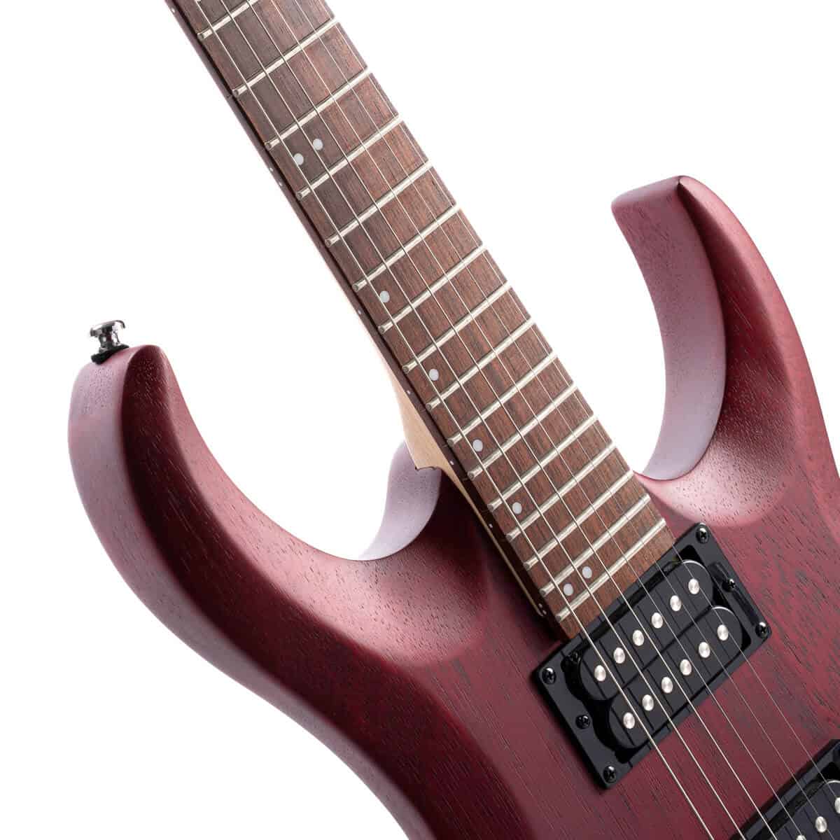 גיטרה חשמלית CORT X100 Open Pore Black Cherry Burst H,H – תמונה 7