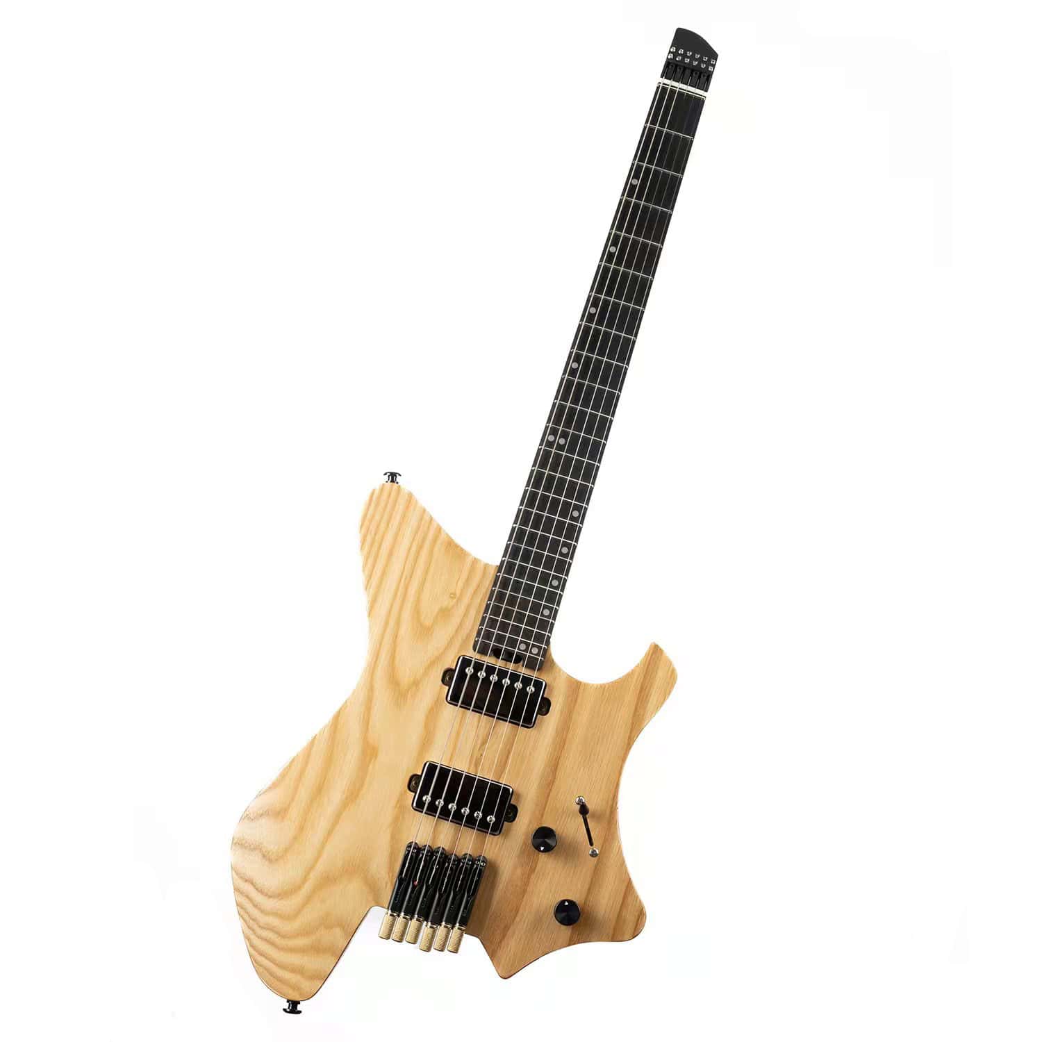 Eart Guitars, GW2-Pro, Roasted Ash Body Headless 3-Way Switch,1 Tone,1 Volume Electric Guitar, Natural