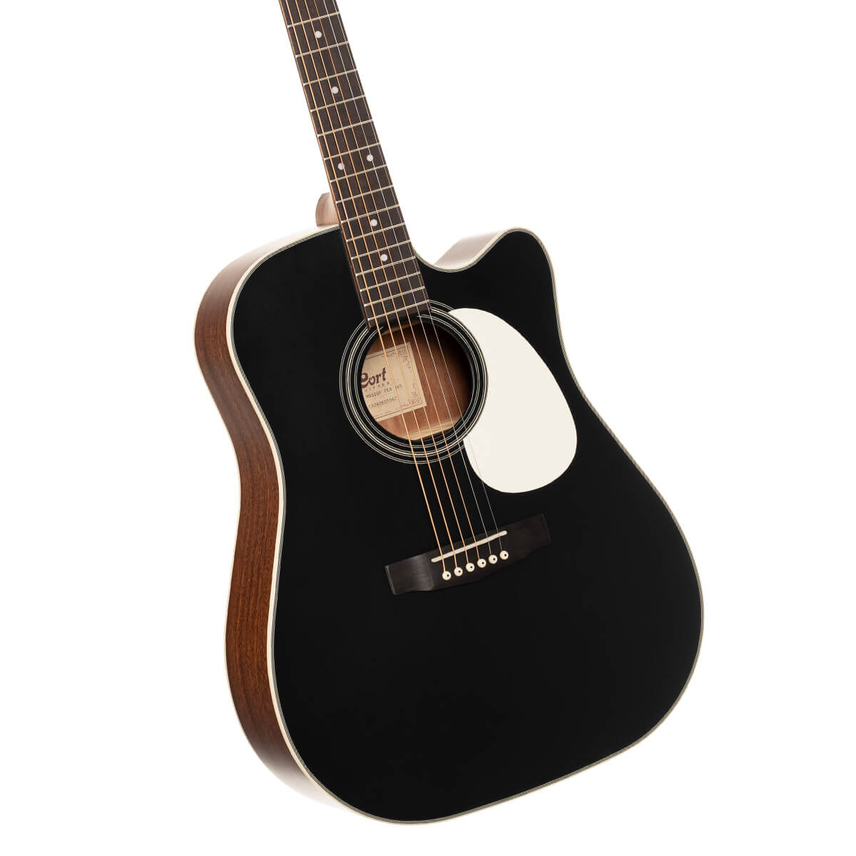 גיטרה אקוסטית שחורה מוגברת + נרתיק CORT MR500F-CED BKS CEDAR TOP CUTAWAY