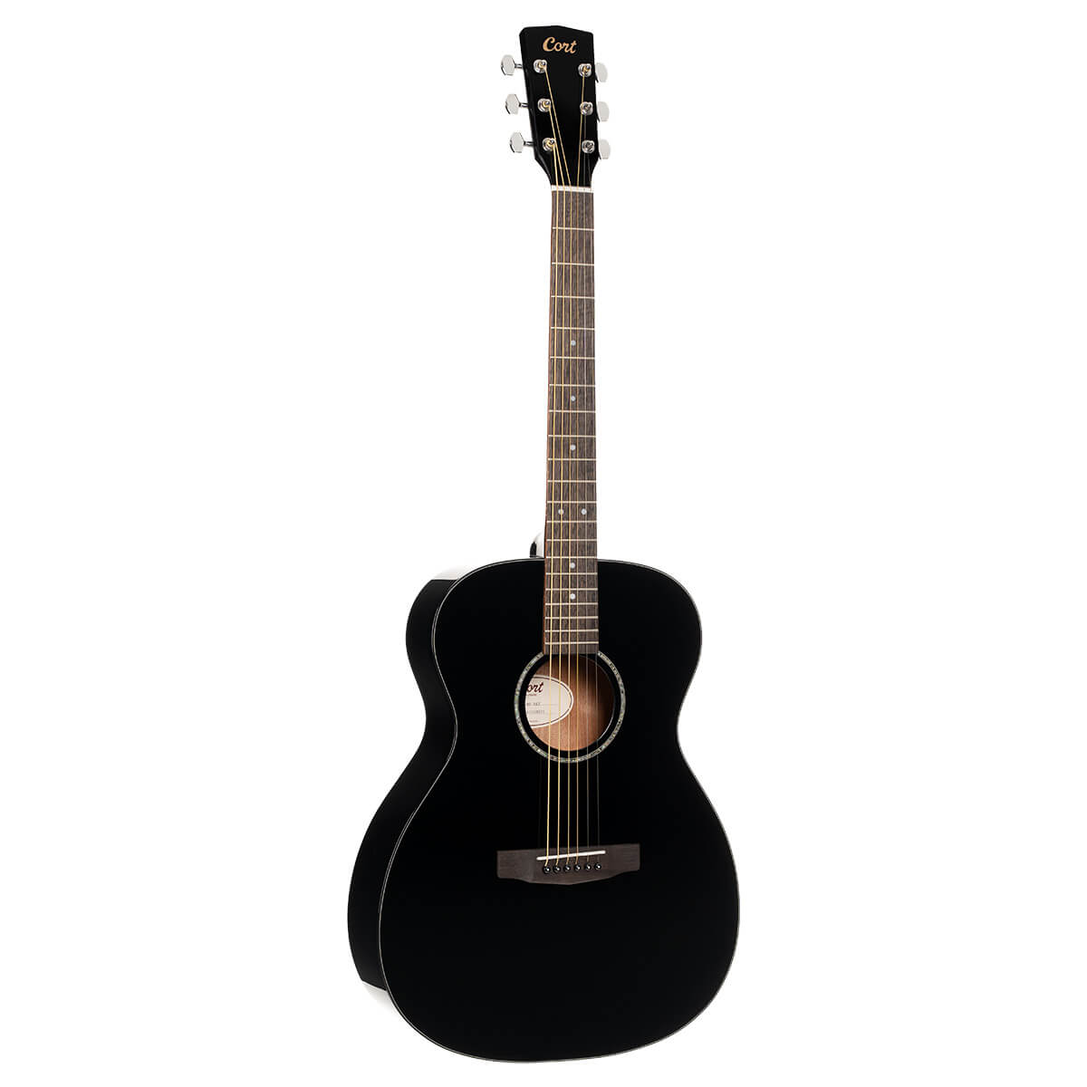 גיטרה אקוסטית שחורה CORT L60 BK Solid Top